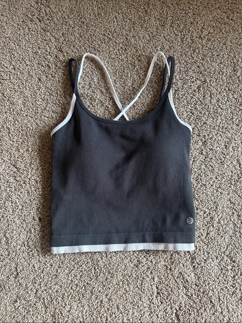 Altar'd State Black Tank Top with White Trim